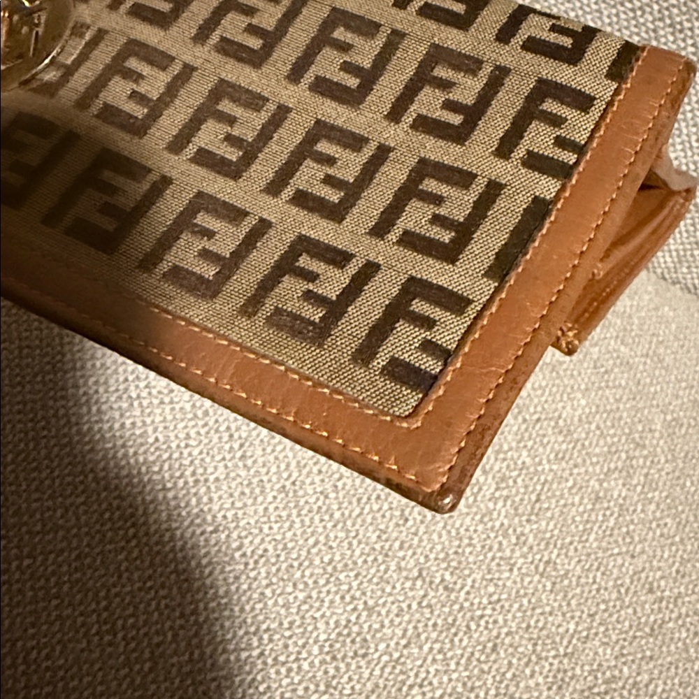 Authentic Fendi Brown Charm Zucchino Canvas Wallet - Picture 15 of 16